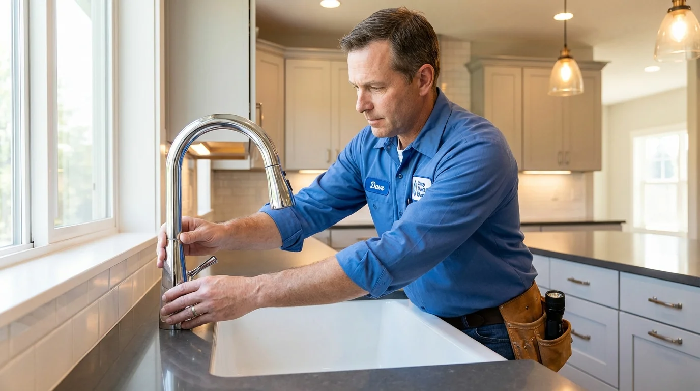 Kitchen faucet installation by Johns Plumbing LLC in Meredith